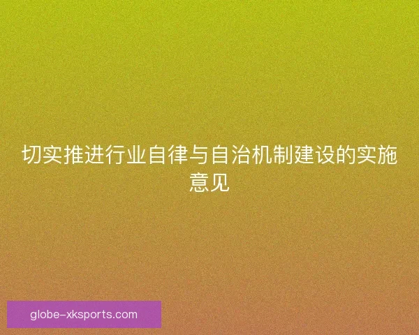 切实推进行业自律与自治机制建设的实施意见
